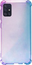 ADEL Siliconen Back Cover Softcase Hoesje Geschikt voor Samsung Galaxy A51 - Kleurovergang Blauw Paars