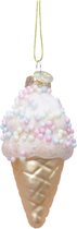 Oneiro's luxe kersthanger ICECREAM – 10 cm - kerstbal - luxe verpakking – kerstcollectie – kerstdecoratie – kerstboomhanger – kerst