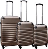 Kofferset 3 delig met wielen en cijferslot - handbagage koffers - ABS - champagne