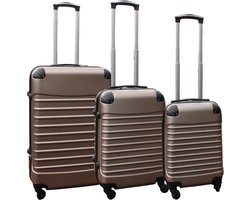 Royalty line Kofferset 3 delig met wielen en cijferslot - handbagage koffers - ABS - champagne