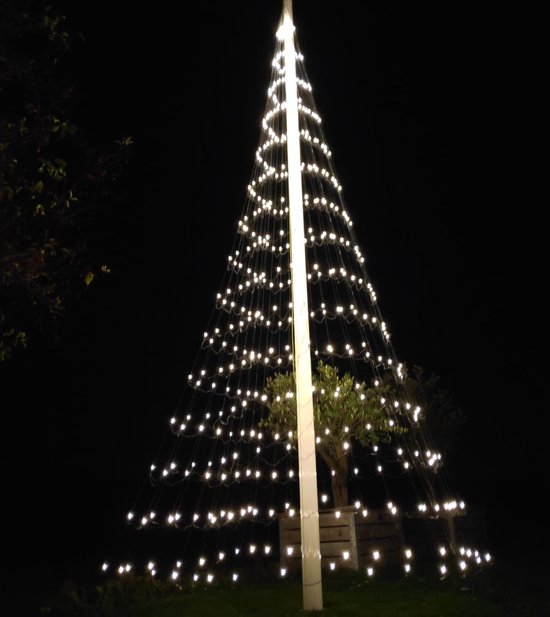 Montejaur Vlaggenmast Kerstboom Verlichting - 6 meter - 480 LED - Warm Wit  | bol.com