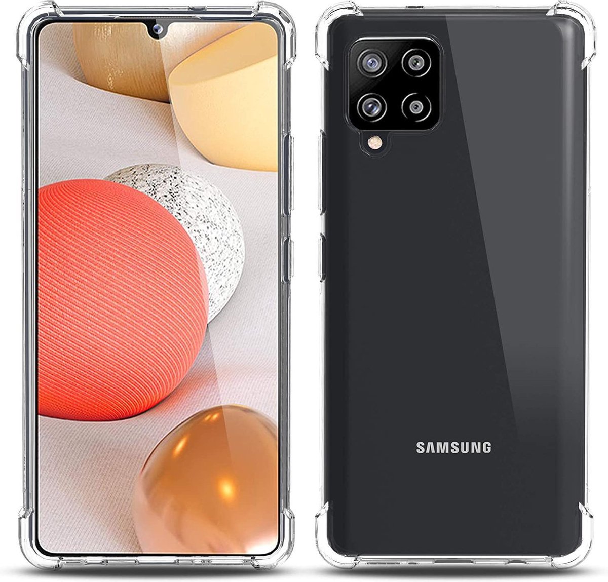 samsung a42 hoesje shock proof Case Transparant - Samsung A42 Hoesje Anti Shock Hoesje Case Back Cover - Doorzichtig