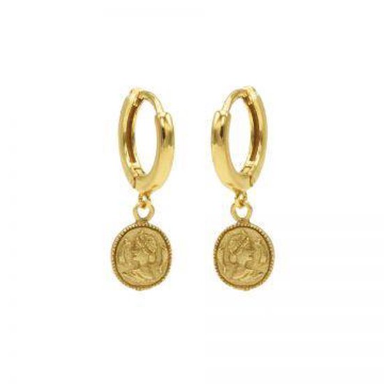 Karma hinged hoops symbool coin gold M1969HIN