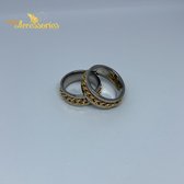 Mannenring - Gouden Chainspinner Ring - 17 mm - Maat 53 - Man - Sierraad - Accessoires - Kettingmotief - Goudkleurig - Heren Ring - Outfit - Jewellery