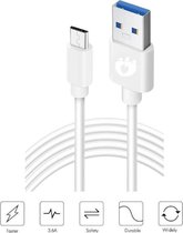 Olesit Micro USB 1 mètre Fast Charge 3.6A - Câble de charge rapide - Chargement sécurisé - Synchronisation et transfert de données - Wit
