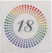40x Leeftijd 18 jaar themafeest/verjaardag servetten 33 x 33 cm confetti - Papieren feest wegwerp tafeldecoraties