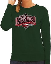 Merry Christmas Kerstsweater / foute Kersttrui groen voor dames - Kerstkleding / Christmas outfit 2XL