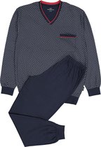 Gotzburg heren pyjama - blauw met rood en wit dessin - Maat: 3XL