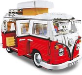 Mould King Volkswagen T1 Camper uit 1962 Constructie bouwset ruim 1300 bouwstenen, Nu met Led verlichting !! ** Lego alternatief **