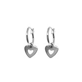 open heart earrings - zilver