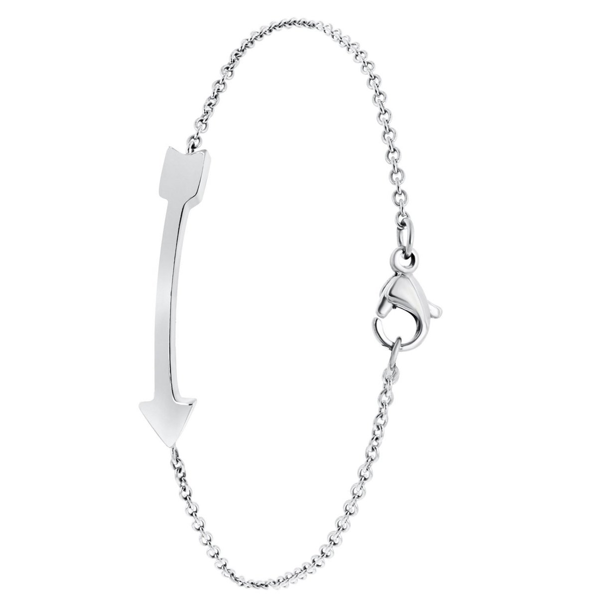Lucardi - Dames Armband pijl - Staal - Armband - Cadeau - 19 cm - Zilverkleurig