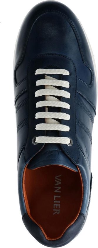 Van Lier - Heren - Blauwe leren sneakers - Maat 43 | Bestel nu!
