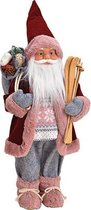 Kerstman rood / roze / grijs (46 cm)