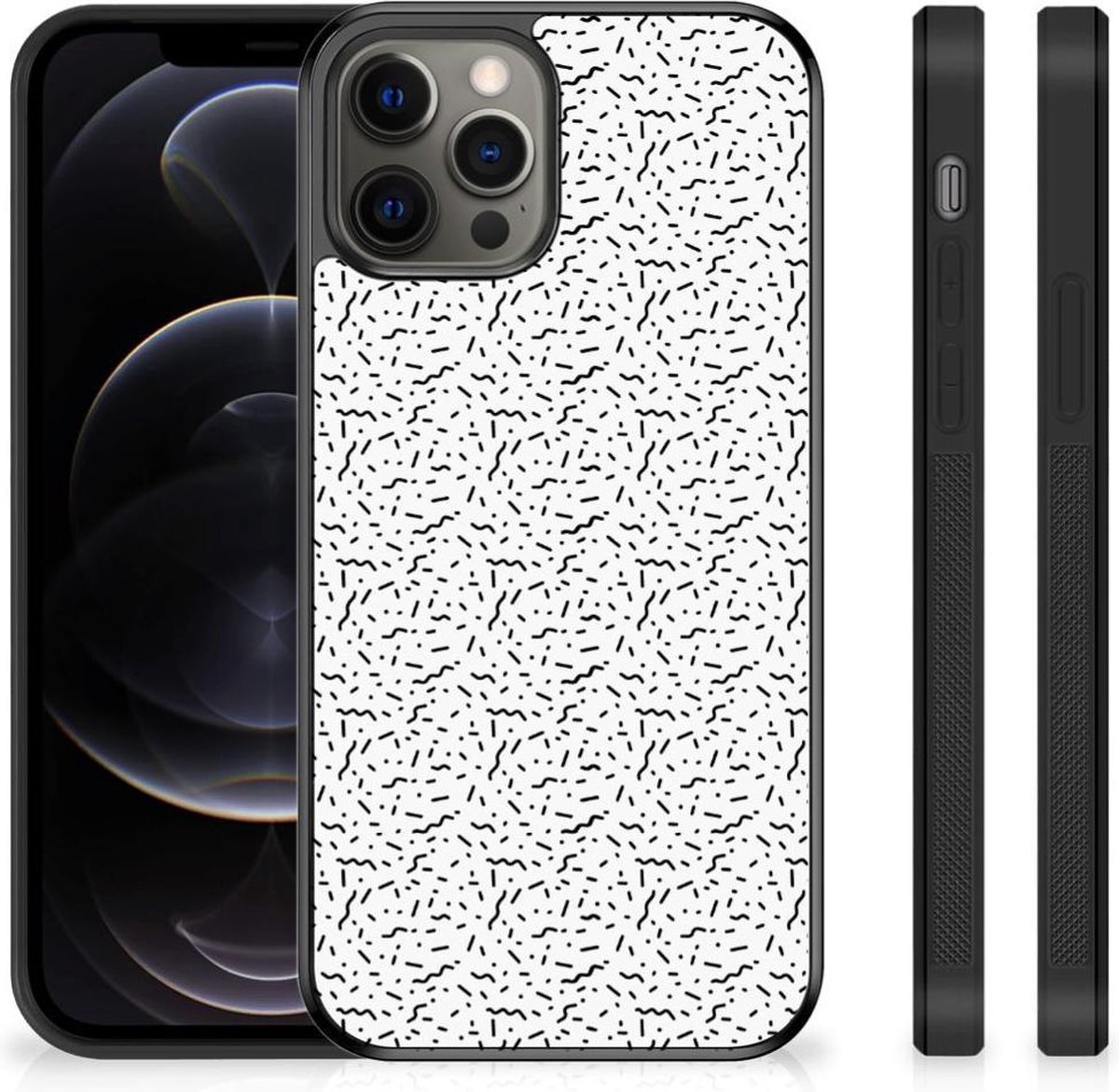 iPhone 12 Pro Max Bumper Case Stripes Dots