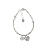 Bracelet with two beads - Zilver