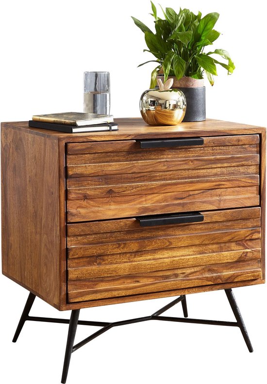 gebrek Nat knop Pippa Design nachtkastje in trendy industriële look - houtkleur | bol.com