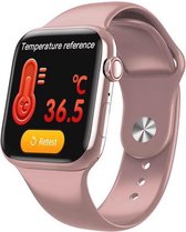 Belesy® Immune - Smartwatch Dames - Smartwatch Heren - Horloge - Bellen - Stappenteller - Lichaamstemperatuurmeter - 1.54 inch - Full Touch - Roze - Siliconen