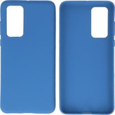 Bestcases Color Telefoonhoesje - Backcover Hoesje - Siliconen Case Back Cover voor Huawei P40 - Navy