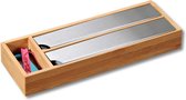 Foliedispenser | Bamboe | Keukenaccessoires | Bruin | Inpak Folie | 2 Vakken