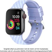 Sky Blue Siliconen sporthorloge Band geschikt voor Apple Watch 1, 2, 3, 4, 5, 6, 7, 8, SE & Nike+, 38mm & 40mm "Vrouwenbreedte" Series – Maat: zie maatfoto - Soepel hoogwaardig siliconen - 38 mm en 40 mm