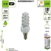 LED Bulb spiraalvormig lamp 9W E14 3000K (pack van 5) [Energieklasse A+]