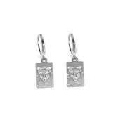 Tiger tag earrings - Zilver