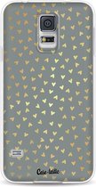 Casetastic Samsung Galaxy S5 / Galaxy S5 Plus / Galaxy S5 Neo Hoesje - Softcover Hoesje met Design - Golden Hearts Green Print