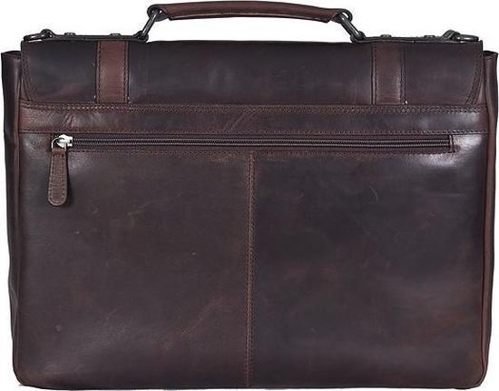 Sparwell Tas - Porte-documents - Sac pour ordinateur portable en cuir - Sac à bandoulière en cuir - Marron foncé (Sac femme / Sac homme)