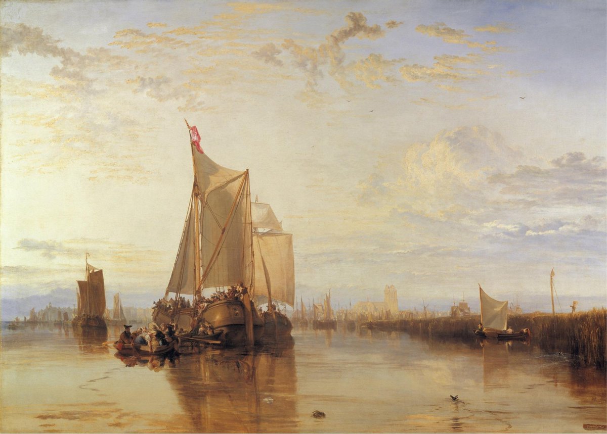 Poster Dordrecht 'The Dort packet-boat from Rotterdam'- William Turner - Romantiek Haven Rotterdam - 70x50 cm