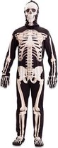 Witbaard Kostuum Skelet Jumpsuit Heren Polyester Zwart Maat M/l