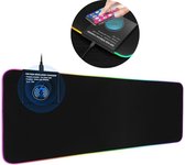 Gaming muismat - Extra groot - Draadloze telefoonoplader - 14 rgb LED lichten