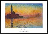 Poster San Giorgio Maggiore - Monet - 50x70 cm – Met ingebouwde passe partout - Impressionisme