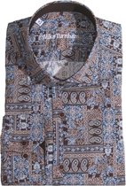 Mike Turnham Lange mouw Overhemd - 5023-3458 Bruin (Maat: XL)