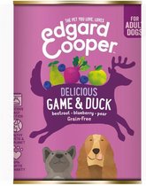 6x Edgard & Cooper Blik Honden Natvoer Hondenvoer Wild - Eend 400 gr