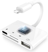 DrPhone JS3 –  4 in 1 OTG Lightning Camera Aansluiting met Micro SD / USB aansluiting / SD + Laden voor iOS apparaten