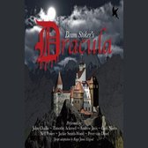 Bram Stokers Dracula, kasteel op een rots onder een volle maan met vleermuis.