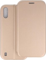 Slim Folio Case - Book Case Telefoonhoesje - Folio Flip Hoesje - Geschikt voor Samsung Galaxy A01 - Goud
