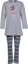 Woody pyjama meisjes/dames - beige mélange - wolf - 202-1-BLB-S/165 - maat 116