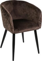 Luxe eetkamerstoel - Eetkamerstoel - Stoel - Woonkamer - Eetkamer - Comfort - Comfortabel - Industrieel - Kwaliteit - Luxe - Luxieuze stoel - Design - Comfortabele stoel - Fluweel - Bruin