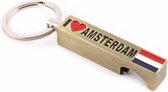 Sleutelhanger Opener I Love Amsterdam Brons - Souvenir