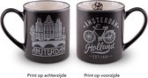 Beker Amsterdam Zilverfolie Fiets En Huizen - Souvenir
