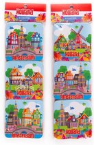 Coasters/Onderzetters Amsterdam & Holland Village - Souvenir - 6 stuks