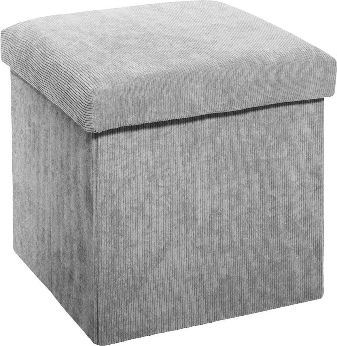 Velvet Poef + Opbergbox Caroline S Grijs