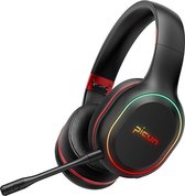 Picun P80X Draadloze Gaming Headset - Hoofdtelefoon/koptelefoon – in-uitplugbare Microfoon – zwart-rood - Pc – Laptop -  Ps4 – Ps5 – Android – Windows – ios