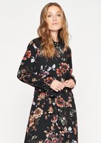 LOLALIZA Maxi hemd jurk met bloemen - Roze - Maat 34