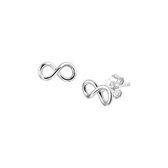 YO&NO - Oorbellen - Zilver - Oorknoppen - Infinity - 4.5/9mm - Sieraden Vrouw - Gerhodineerd - Zilver 925