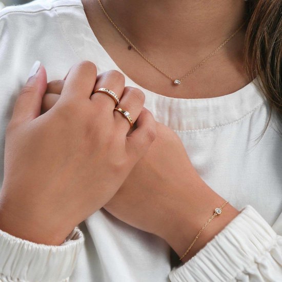 Bague en argent or avec zircone Swarovski