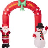 Arc de Noël gonflable Père Noël et bonhomme de neige - H 240 cm - Noël - Bienvenue - Décorations de Noël