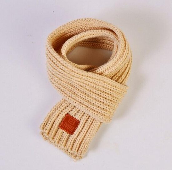 Warme Gebreide sjaal van 100% Katoen Winter/herfst Kinderen Baby/Jongens/Meisjes Kleur: Beige