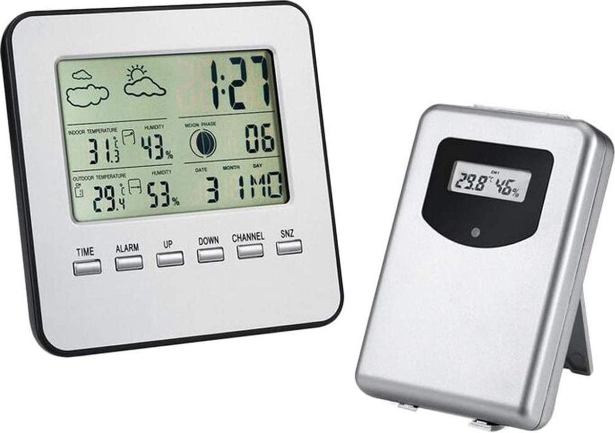 YONO Weerstation Binnen en Buiten WS100 Draadloos Hygrometer en